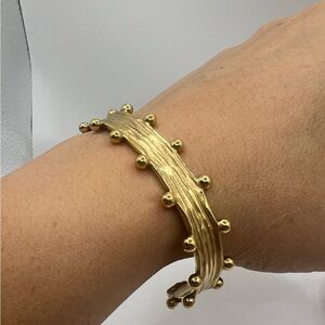 Gold Bobble Bangle, Stainless Steel 18k Gold plated